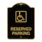 Signmission Reserved Parking Handicapped Blue, Black & Gold Aluminum Sign, 18" x 24", BG-1824-23158 A-DES-BG-1824-23158 - alternate 1